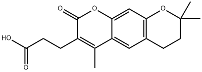 3-(4,8,8-Trimethyl-2-oxo-7,8-dihydro-2H,6H-pyrano[3,2-g]chromen-3-yl)propanoic acid 구조식 이미지