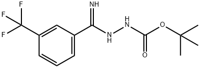 N'-[1-Amino-1-(3-(trifluoromethyl)phenyl)methylide ne]hydrazinecarboxylic acid tert-butyl ester Structure