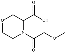 4-(2-Methoxy-acetyl)-morpholine-3-carboxylic acid 구조식 이미지