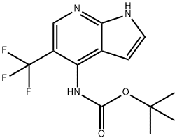 tert-Butyl (5-(trifluoromethyl)-1H-pyrrolo-[2,3-b]pyridin-4-yl)carbamate 구조식 이미지