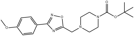 tert-Butyl 4-{[3-(4-methoxyphenyl)-1,2,4-oxadiazol-5-yl]methyl}piperazine-1-carboxylate Structure