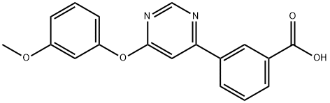 3-[6-(3-Methoxyphenoxy)pyrimidin-4-yl]benzoic acid 구조식 이미지