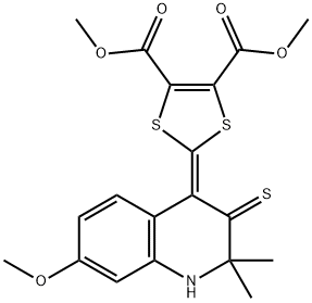 Dimethyl 2-(7-methoxy-2,2-dimethyl-3-thioxo-2,3-dihydroquinolin-4(1H)-ylidene)-1,3-dithiole-4,5-d 구조식 이미지