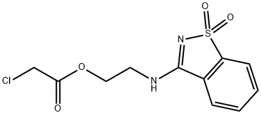 2-[(1,1-Dioxido-1,2-benzisothiazol-3-yl)amino]ethyl chloroacetate Structure