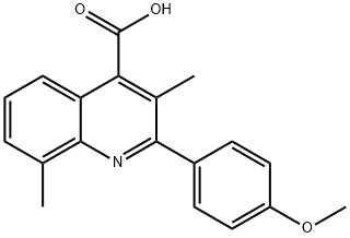 2-(4-METHOXYPHENYL)-3,8-DIMETHYLQUINOLINE-4-CARBOXYLIC ACID 구조식 이미지