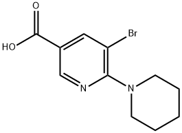 5-bromo-6-piperidin-1-ylnicotinic acid 구조식 이미지