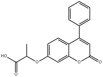 2-[(2-oxo-4-phenyl-2H-chromen-7-yl)oxy]propanoic acid 구조식 이미지