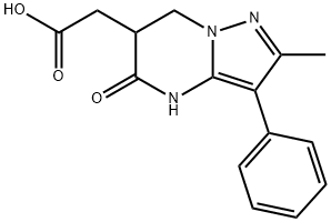 (2-Methyl-5-oxo-3-phenyl-4,5,6,7-tetrahydro-pyrazolo[1,5-a]pyrimidin-6-yl)acetic Structure