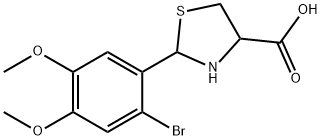 2-(2-Bromo-4,5-dimethoxyphenyl)-1,3-thiazolidine-4-carboxylic acid 구조식 이미지