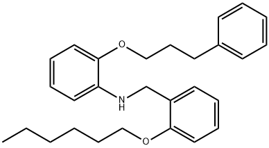 N-[2-(Hexyloxy)benzyl]-2-(3-phenylpropoxy)aniline 구조식 이미지