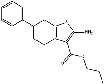 Propyl 2-amino-6-phenyl-4,5,6,7-tetrahydro-1-benzothiophene-3-carboxylate Structure