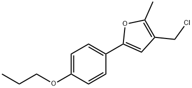 3-(chloromethyl)-2-methyl-5-(4-propoxyphenyl)furan 구조식 이미지