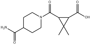 3-{[4-(aminocarbonyl)piperidin-1-yl]carbonyl}-2,2-dimethylcyclopropanecarboxylic acid Structure