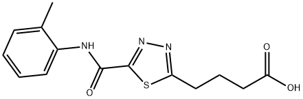 4-(5-{[(2-methylphenyl)amino]carbonyl}-1,3,4-thiadiazol-2-yl)butanoic acid Structure