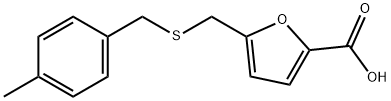 5-{[(4-methylbenzyl)thio]methyl}-2-furoic acid 구조식 이미지