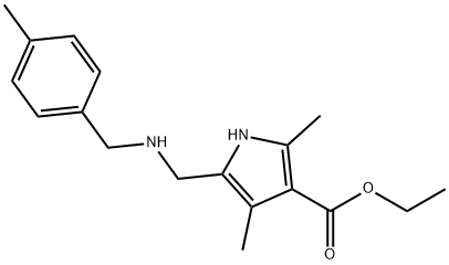 ethyl 2,4-dimethyl-5-{[(4-methylbenzyl)amino]methyl}-1H-pyrrole-3-carboxylate 구조식 이미지