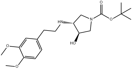 tert-butyl (3R,4R)-3-{[2-(3,4-dimethoxyphenyl)ethyl]amino}-4-hydroxypyrrolidine-1-carboxylate 구조식 이미지