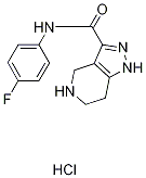 N-(4-Fluorophenyl)-4,5,6,7-tetrahydro-1H-pyrazolo-[4,3-c]pyridine-3-carboxamide hydrochloride 구조식 이미지