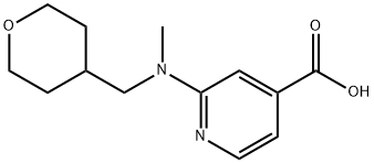 2-[Methyl(tetrahydro-2H-pyran-4-ylmethyl)amino]-isonicotinic acid 구조식 이미지