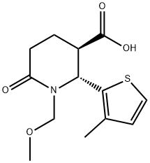 (2R,3R)-1-Methoxymethyl-2-(3-methyl-thiophen-2-yl)-6-oxo-piperidine-3-carboxylic acid Structure