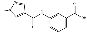 3-[(1-Methyl-1H-pyrazole-4-carbonyl)-amino]-benzoic acid 구조식 이미지