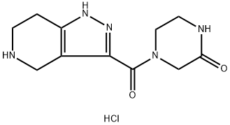 4-(4,5,6,7-Tetrahydro-1H-pyrazolo[4,3-c]pyridin-3-ylcarbonyl)-2-piperazinone hydrochloride 구조식 이미지