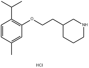 3-[2-(2-Isopropyl-5-methylphenoxy)ethyl]-piperidine hydrochloride Structure