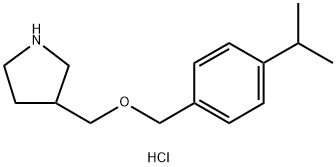 3-{[(4-Isopropylbenzyl)oxy]methyl}pyrrolidinehydrochloride Structure