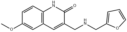 3-{[(Furan-2-ylmethyl)-amino]-methyl}-6-methoxy-1H-quinolin-2-one 구조식 이미지