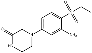 4-[3-Amino-4-(ethylsulfonyl)phenyl]-2-piperazinone 구조식 이미지