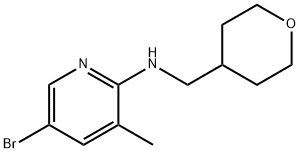 5-Bromo-3-methyl-N-(tetrahydro-2H-pyran-4-ylmethyl)-2-pyridinamine 구조식 이미지