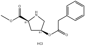 Methyl (2S,4S)-4-[(2-phenylacetyl)oxy]-2-pyrrolidinecarboxylate hydrochloride Structure