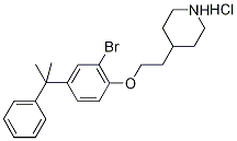 4-{2-[2-Bromo-4-(1-methyl-1-phenylethyl)phenoxy]-ethyl}piperidine hydrochloride 구조식 이미지