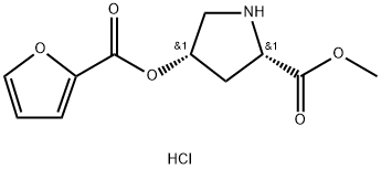 Methyl (2S,4S)-4-(2-furoyloxy)-2-pyrrolidinecarboxylate hydrochloride 구조식 이미지