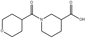 1-(Tetrahydro-2H-pyran-4-ylcarbonyl)-3-piperidinecarboxylic acid 구조식 이미지