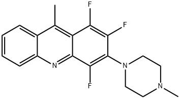 acridine, 1,2,4-trifluoro-9-methyl-3-(4-methyl-1-piperazin 구조식 이미지