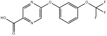 2-pyrazinecarboxylic acid, 5-[3-(trifluoromethoxy)phenoxy] Structure