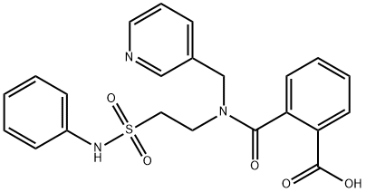 2-{[[2-(Anilinosulfonyl)ethyl](pyridin-3-ylmethyl) amino]carbonyl}benzoic acid 구조식 이미지