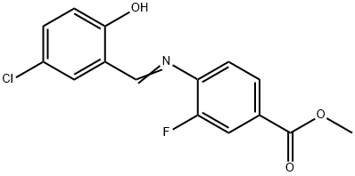 Methyl 4-{[(5-chloro-2-hydroxyphenyl)methylidene]-amino}-3-fluorobenzoate 구조식 이미지