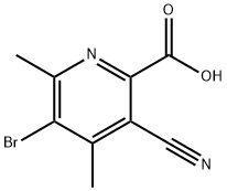 5-Bromo-3-cyano-4,6-dimethyl-2-pyridinecarboxylic acid 구조식 이미지