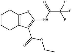 Ethyl 2-[(trifluoroacetyl)amino]-4,5,6,7-tetrahydro-1-benzothiophene-3-carboxylate 구조식 이미지