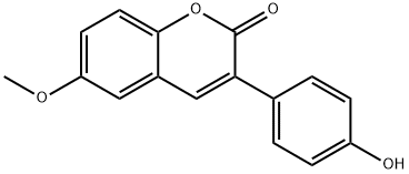 3-(4-Hydroxyphenyl)-6-methoxy-2H-chromen-2-one 구조식 이미지