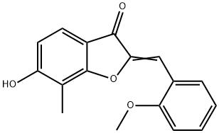 (2Z)-6-Hydroxy-2-(2-methoxybenzylidene)-7-methyl-1-benzofuran-3(2H)-one 구조식 이미지