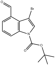 tert-Butyl 3-bromo-4-formyl-1H-indole-1-carboxylate Structure