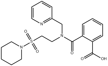 2-{[[2-(Piperidin-1-ylsulfonyl)ethyl](pyridin-2-ylmethyl)amino]carbonyl}benzoic acid Structure