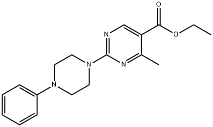 Ethyl 4-methyl-2-(4-phenylpiperazin-1-yl)-pyrimidine-5-carboxylate 구조식 이미지