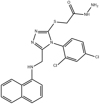 2-({4-(2,4-Dichlorophenyl)-5-[(1-naphthylamino)-methyl]-4H-1,2,4-triazol-3-yl}thio)acetohydrazide 구조식 이미지