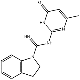 N-(6-Methyl-4-oxo-1,4-dihydropyrimidin-2-yl)-indoline-1-carboximidamide 구조식 이미지