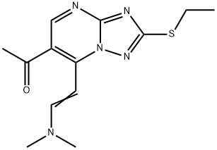 1-[7-[(E)-2-(Dimethylamino)vinyl]-2-(ethylthio)-[1,2,4]triazolo[1,5-a]pyrimidin-6-yl]ethanone Structure