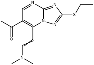 1-[7-[(E)-2-(Dimethylamino)vinyl]-2-(ethylthio)-[1,2,4]triazolo[1,5-a]pyrimidin-6-yl]ethanone 구조식 이미지